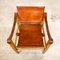 Dänischer Vintage Safari Stuhl aus cognacfarbenem Leder 11