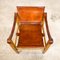 Vintage Danish Cognac Leather Safari Chair 11