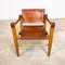 Dänischer Vintage Safari Stuhl aus cognacfarbenem Leder 1