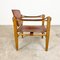 Dänischer Vintage Safari Stuhl aus cognacfarbenem Leder 4