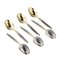 Gilded Silver Dessert Spoons with a Niello Pattern, USSR, 1960s, Set of 6 1