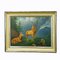 Daino con cerva nelle Alpi, olio su tela, XIX secolo, in cornice, Immagine 2
