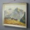 Paesaggio alpino con paese di montagna tirolese, inizio XX secolo, olio su cartone, con cornice, Immagine 3