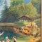 Carruaje de ganado en un lago alpino, óleo sobre lienzo, siglo XIX, enmarcado, Imagen 6