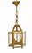 Art Nouveau Lantern Gilt Chandelier Light, Image 1
