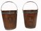 Irish Mahogany Brass Liner Planters, Set of 2 1