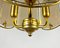Lámpara colgante Mid-Century de vidrio ahumado y latón dorado, Imagen 5