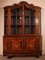 Dutch Wood Marquetry with Floral Decor Showcase Cabinet 1