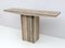 Italian Console Table in Travertine with Brass Details, 1970 9