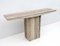 Italian Console Table in Travertine with Brass Details, 1970 8