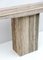 Italian Console Table in Travertine with Brass Details, 1970 4