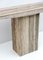 Italian Console Table in Travertine with Brass Details, 1970, Image 4