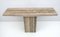 Italian Console Table in Travertine with Brass Details, 1970 10