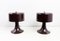 Space Age Brown Lacquered Metal Table Lamps, 1970s, Set of 2 1