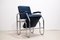 Bauhaus Blue Leather & Tubular Steel Armchair with Adjustable Backrest, 1930 24