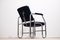 Bauhaus Blue Leather & Tubular Steel Armchair with Adjustable Backrest, 1930 18