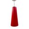 Large Italian Red Glass Pendant Lights, 1970s, Set of 3, Image 1