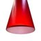 Lámparas colgantes italianas grandes de vidrio rojo, años 70. Juego de 3, Imagen 3