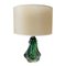 Lámpara de mesa de vidrio verde, años 60, Imagen 1