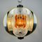 Mid-Century Amber Cut Chrome Chandelier by Toni Zuccheri for Veart, Italy, 1970s 9