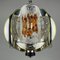 Mid-Century Amber Cut Chrome Chandelier by Toni Zuccheri for Veart, Italy, 1970s 7