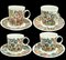 Hand-Painted Cups and Saucers from Karolina Factory, Poland, 1970s, Set of 8 1