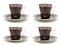 Folk Cups and Saucers from Wałbrzych Factory, Poland, 1970s, Set of 8 1