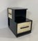 Italian Art Deco Parchment and Black Lacquer Cabinet, 1940s, Image 3