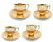 Postmodern Golden Plated Cups and Saucers, Poland, 1960s, Set of 8 1