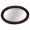 Oval Mirror with Dark Wood Frame, 1920s 1