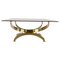 Italian Brass and Smoked Glass Coffee Table, 1970s, Image 1