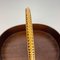 Large Teak Bowl with Brass and Rattan Handle attributed to Carl Auböck, Austria, 1950s 12