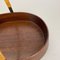 Large Teak Bowl with Brass and Rattan Handle attributed to Carl Auböck, Austria, 1950s, Image 13