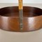 Large Teak Bowl with Brass and Rattan Handle attributed to Carl Auböck, Austria, 1950s 7