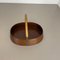 Large Teak Bowl with Brass and Rattan Handle attributed to Carl Auböck, Austria, 1950s 6