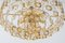 Large Gilt Brass and Crystal Glass Chandelier attributed to Palwa, Germany, 1960s 4