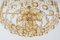Large Gilt Brass and Crystal Glass Chandelier attributed to Palwa, Germany, 1960s, Image 4