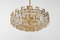 Large Gilt Brass and Crystal Glass Chandelier attributed to Palwa, Germany, 1960s 2