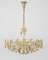 Large Gilt Brass and Crystal Glass Chandelier attributed to Palwa, Germany, 1960s 16