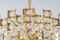 Large Gilt Brass and Crystal Glass Chandelier attributed to Palwa, Germany, 1960s 3