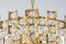Large Gilt Brass and Crystal Glass Chandelier attributed to Palwa, Germany, 1960s, Image 3