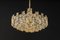 Large Gilt Brass and Crystal Glass Chandelier attributed to Palwa, Germany, 1960s 13