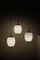 Dänische moderne China Pendel Deckenlampen aus Opalglas & Messing von Bent Karlby von Lyfa, 1950er, 3er Set 3
