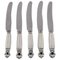 Acorn Fruit Knives in Sterling Silver and Stainless Steel from Georg Jensen, Set of 5 1