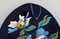 Piatto Troubadour in ceramica smaltata con fiori dipinti a mano, Longwy, Francia, Immagine 2