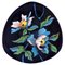 Troubadour Schale aus glasierter Keramik mit handbemalten Blumen, Longwy, Frankreich 1