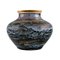 Vase in Glazed Stoneware with Gold Rim by Lucien Brisdoux, France, 1930s 1