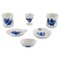 Geflochtenes Porzellan in Blau mit Blumen von Royal Copenhagen, 1960er, 5 . Set 1