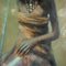 Attiglio Castiglioni, Masai Figure, Oil on Faesite, 20th Century, Framed, Image 4
