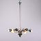 Ceiling Lamp in Enamelled Aluminum & Brass, Italy, 1950s 3